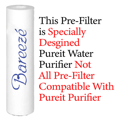 Barreze Pure Pre Filter 10.2 Inch  for Pureit Water Purifier | 5 Micron PP Spun Sediment Filter Cartridge (Compatible Repl...