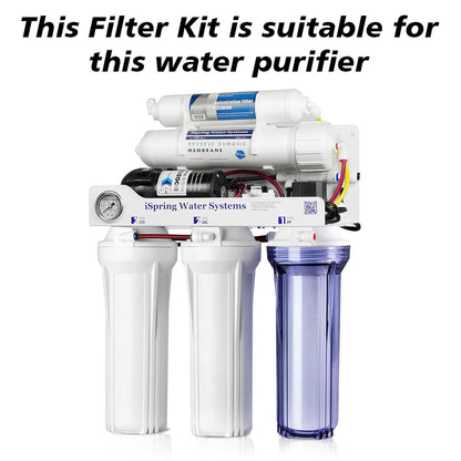 Bareeze Pure Compatible Filter Service Kit for iSpring Reverse Osmosis System Water Purifier