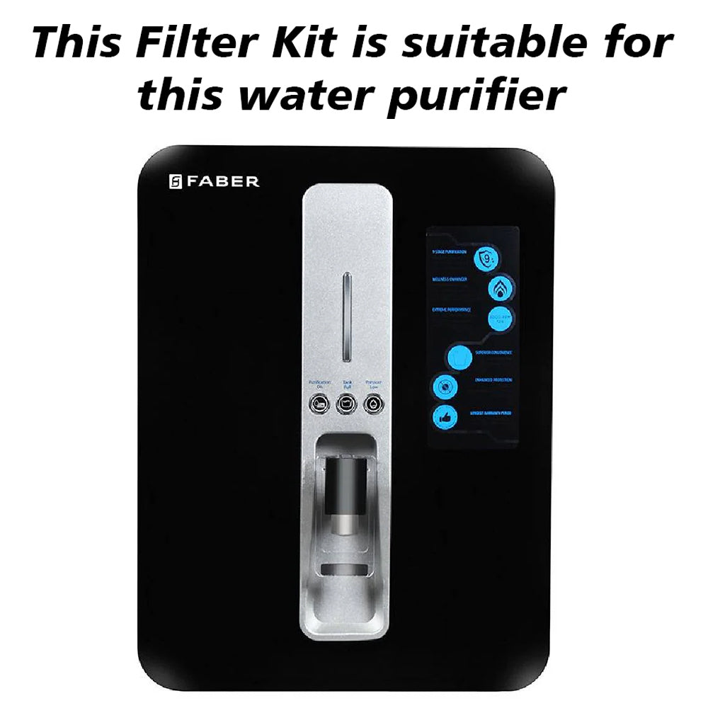 Bareeze Pure Compatible Filter Service Kit for Faber Neutron Plus RO+UV+UF+Alkaline+Copper Water Purifier