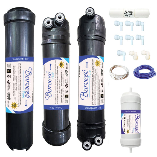 Bareeze Pure Filter Kit for Aquasure Shield RO+UV+MTDS Water Purifier Complete One Year Shield RO+UV+MTDS Service Kit