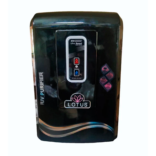 Aqua Product Lotus Water Purifier UV+Alkaline Premium Metallic Black Suitable For Corporation Water Works upto 200tds Non-Storage Water Purifier