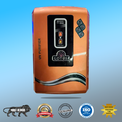 Aqua Product Lotus Water Purifier UV+Alkaline Premium Metallic Copper Suitable For Corporation Water Works upto 200tds Non-Storage Water Purifier