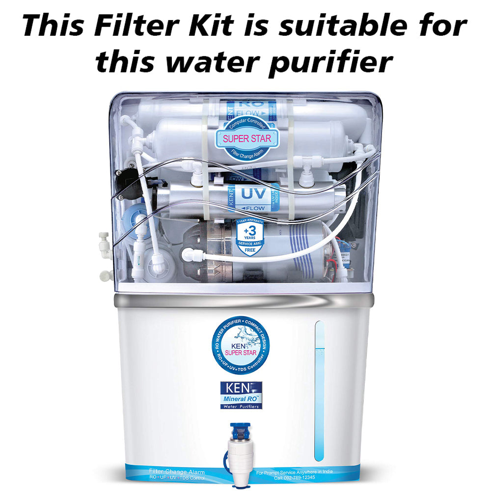 Bareeze Pure Compatible Filter Service Kit for Kent Superstar RO+UV+UF+TDS Water Purifier