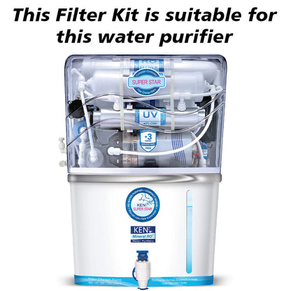 Bareeze Pure Compatible Filter Service Kit for Kent Superstar RO+UV+UF+TDS Water Purifier