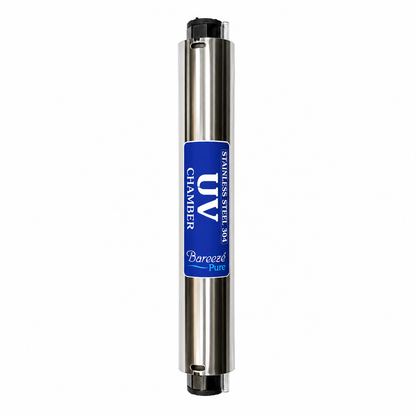 Bareeze Pure Stainless Steel UV Chamber with Elbows for RO Water Purifier Compatible with 8W UV lamp and 11 UV lamp. SS UV Barrel