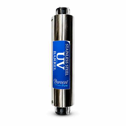 Bareeze Pure Stainless Steel UV Chamber with Elbows for RO Water Purifier Compatible with 11W UV lamp or UV LED lamp. SS UV Barrel