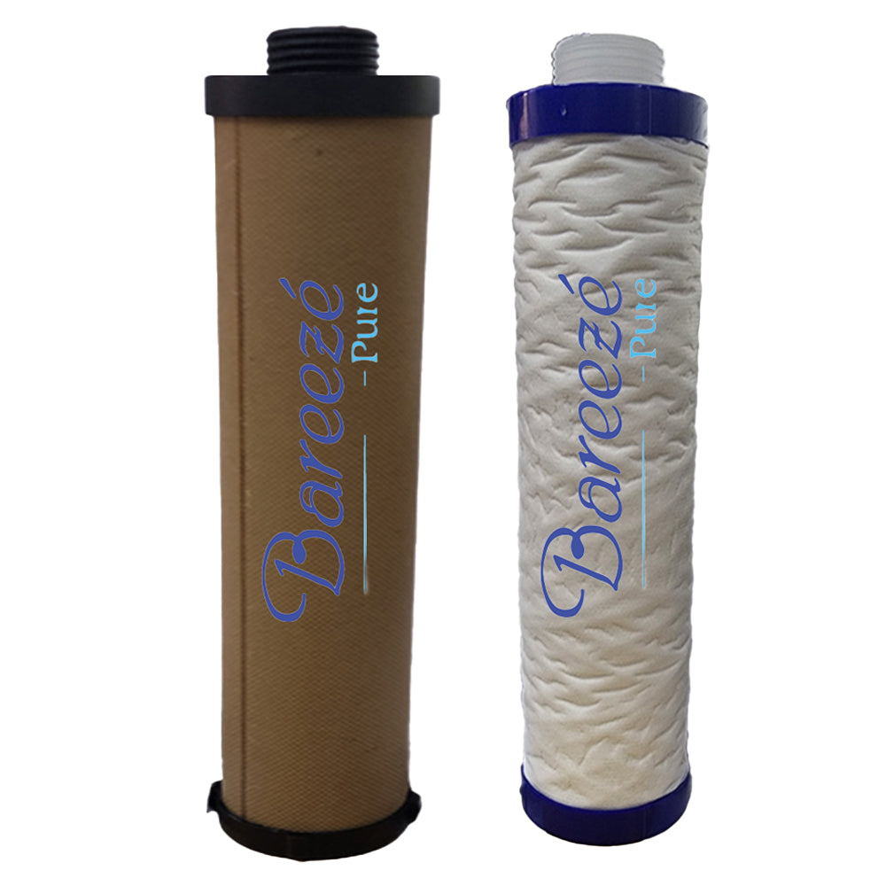 Bareeze Pure Filter Kit for Aquaguard Enhance UV+ Water Purifier Carbon Block and Threaded PP Filter Prefilter Cartridge for Aquaguard Enhance UV+