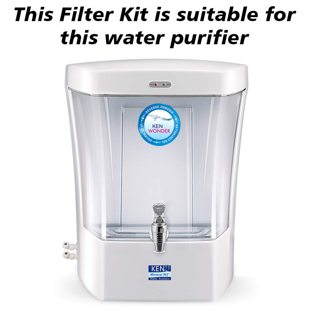 Bareeze Pure Compatible Filter Service Kit for Kent Wonder RO+UF Water Purifier