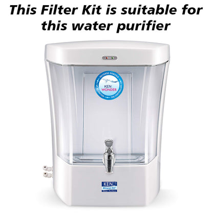Bareeze Pure Compatible Filter Service Kit for Kent Wonder RO+UF Water Purifier